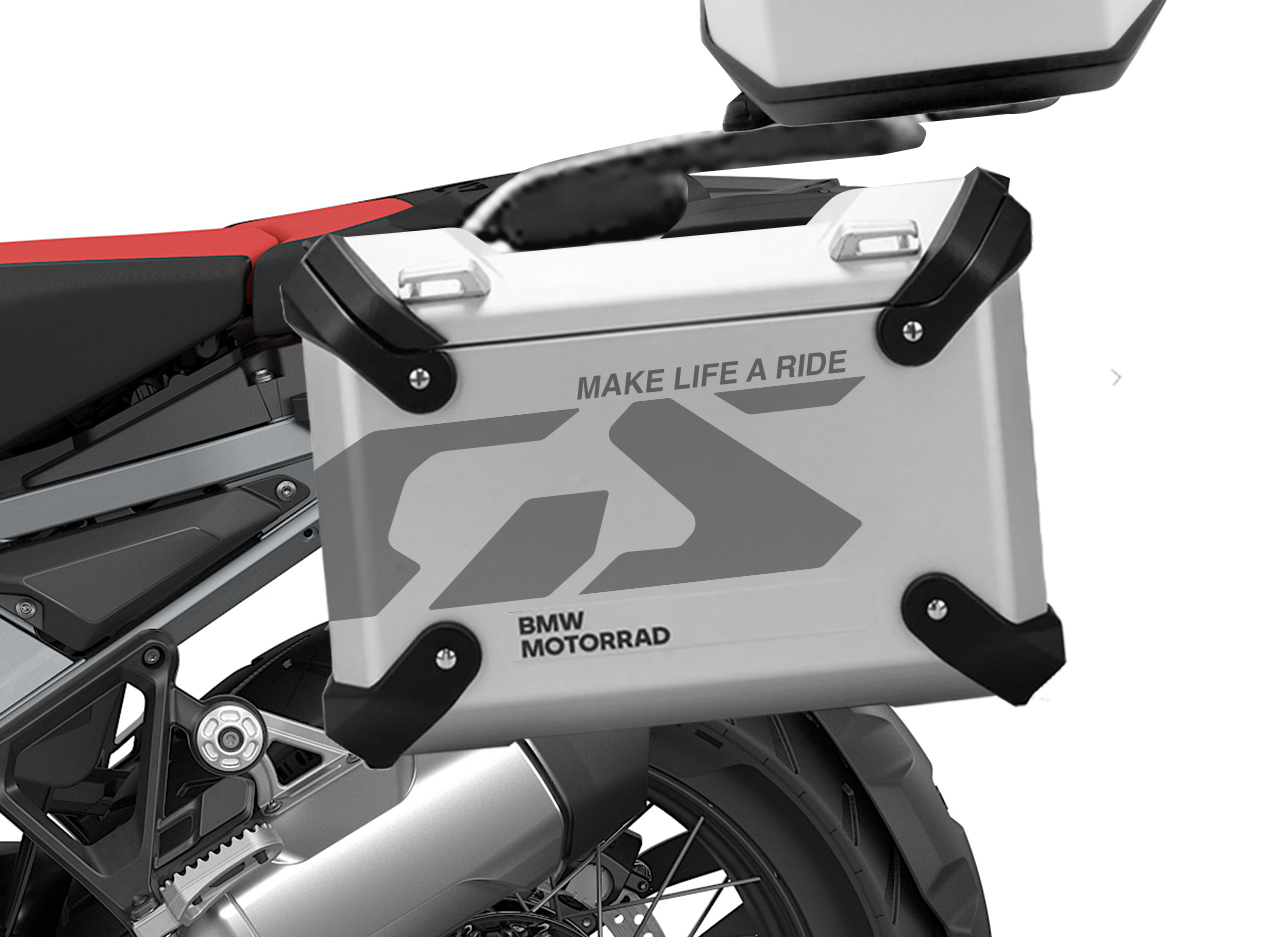 SIG 1706 BMW Panniers GS Line Siver Styling Kit Left Crop